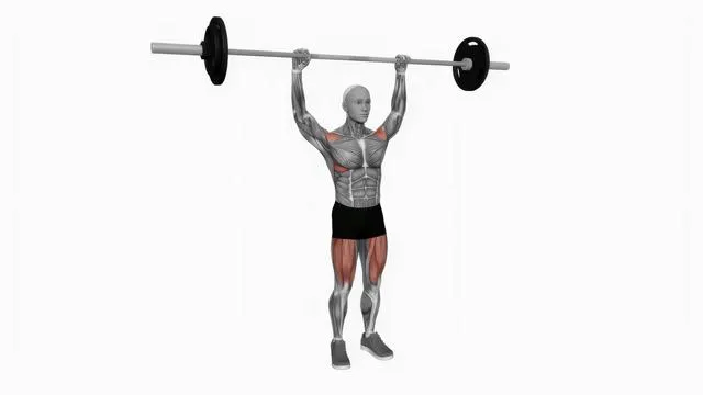 Barbell behind neck push press (2)