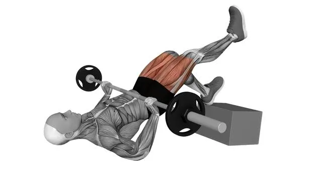 Barbell Feet Elevated Single Leg Glute Bridge (2)