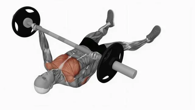Barbell floor chest press (2)