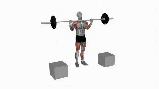 Barbell power clean from blocks (2)