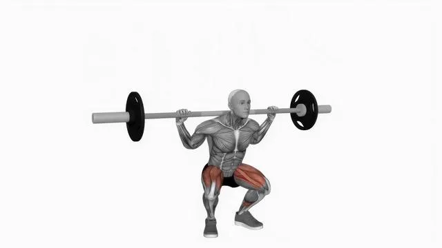 Barbell squat with 2 sec hold (2)
