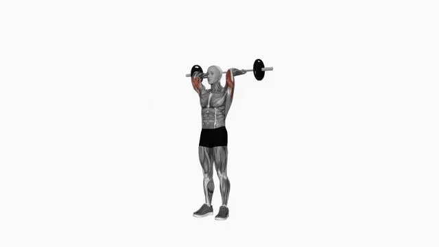 Barbell standing overhead triceps extension (2)