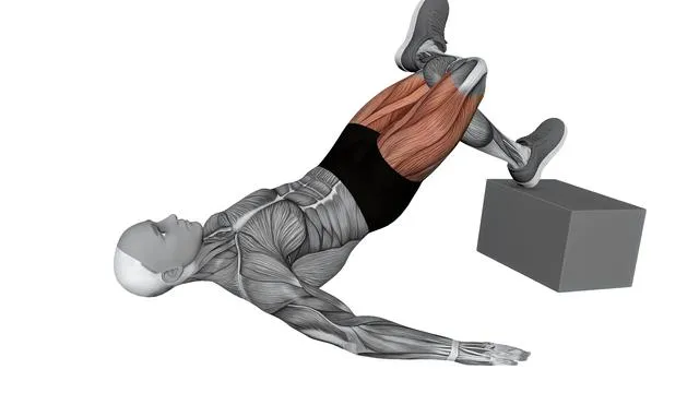 Bodyweight Feet Elevated Figure Four Glute Bridge (2)