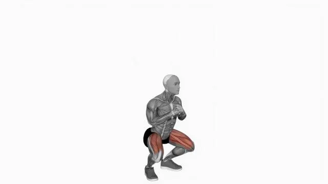 Bodyweight pulse squat arms to chest (2)