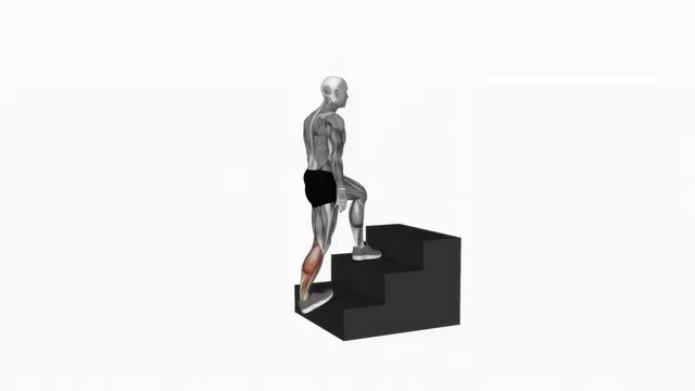 Calves stretch on stairs (2)