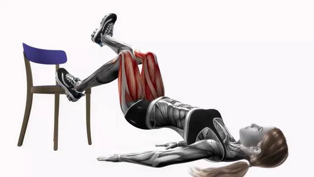 Chair elevated single leg glute bridge (2)