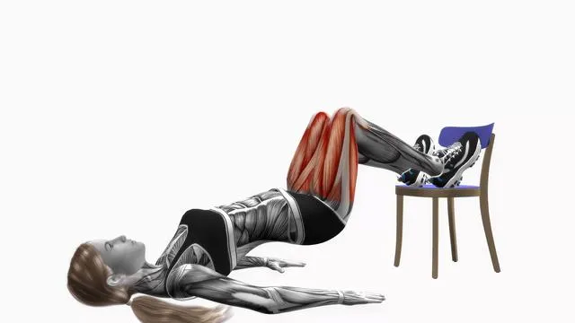 Chair feet elevated glute bridge (2)