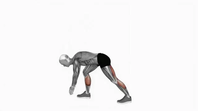 Crouching heel back calf stretch (2)