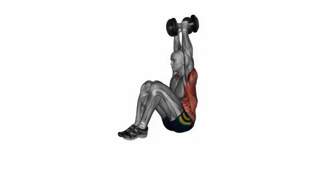 Dumbbell close grip shoulder press sit up (2)