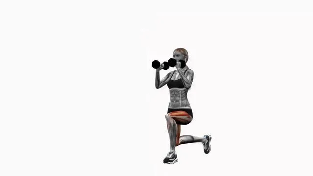 Dumbbell curtsy lunge (2)