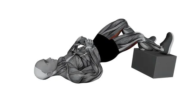 Dumbbell Feet Elevated Staggered Glute Bridge (2)
