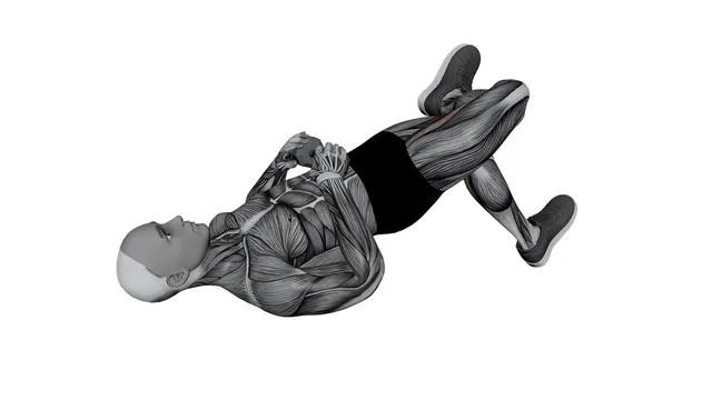Dumbbell Figure Four Glute Bridge (2)