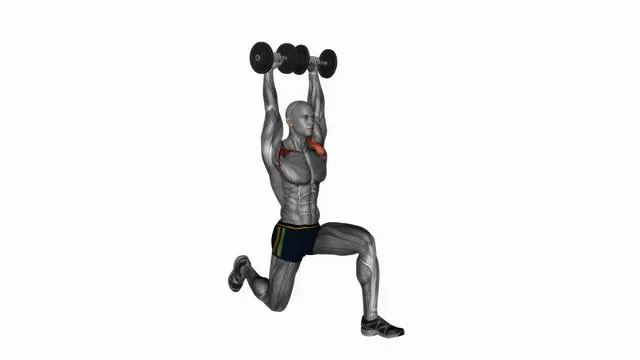 Dumbbell half kneeling military press (2)