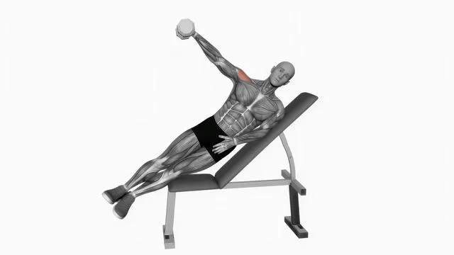Dumbbell Incline One Arm Lateral Raise (2)