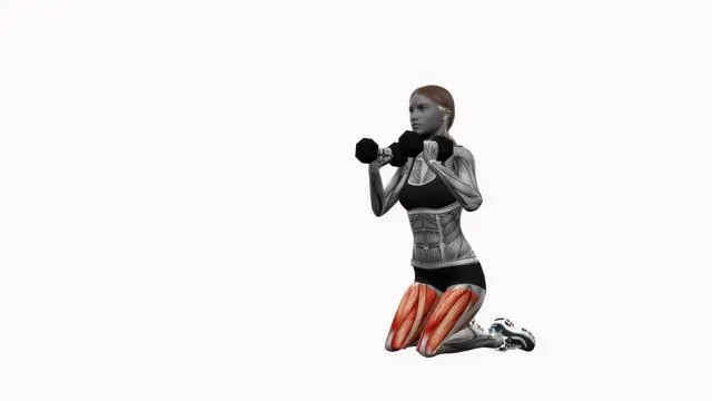 Dumbbell kneeling squat (2)