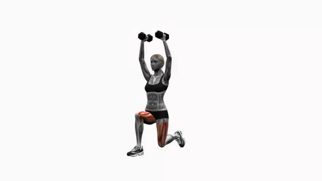 Dumbbell lunge to overhead press (2)