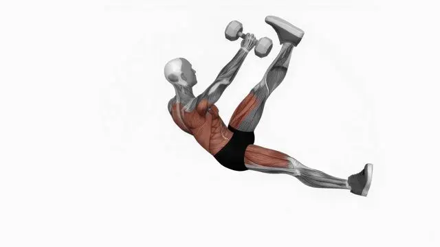 Dumbbell Single Arm Starfish Crunch (2)