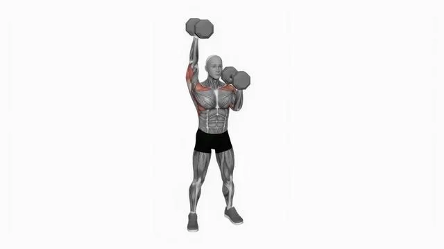 Dumbbell Standing Alternate Overhead Press (2)