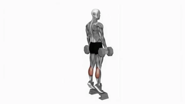 Dumbbell Standing Calf Raise on Step (2)