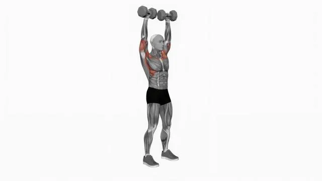 Dumbbell Standing Overhead Press (2)