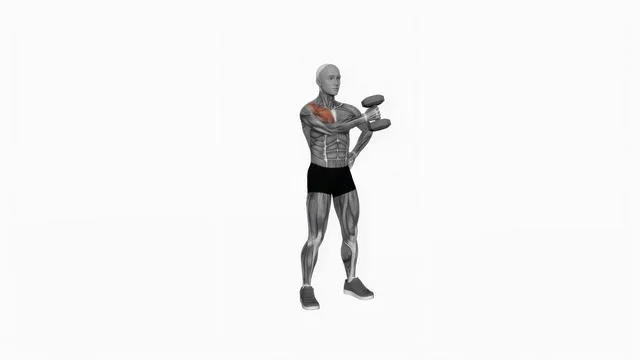 Dumbbell Standing Single Arm Cross Raise (2)