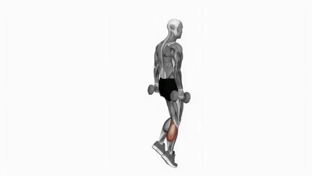 Dumbbell Standing Single Leg Calf Raise (2)