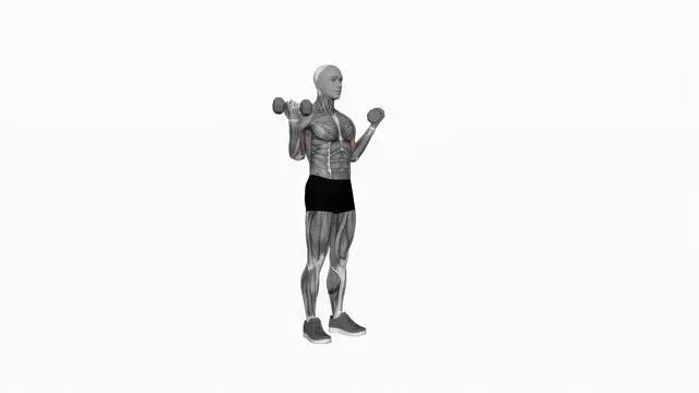 Dumbbell Standing Wide Simultaneous Biceps Curl (2)