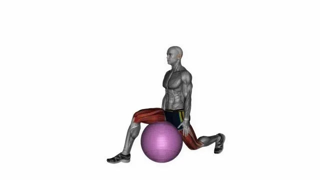 Exercise ball hip flexor stretch (2)