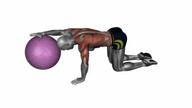 Exercise ball lat stretch (2)