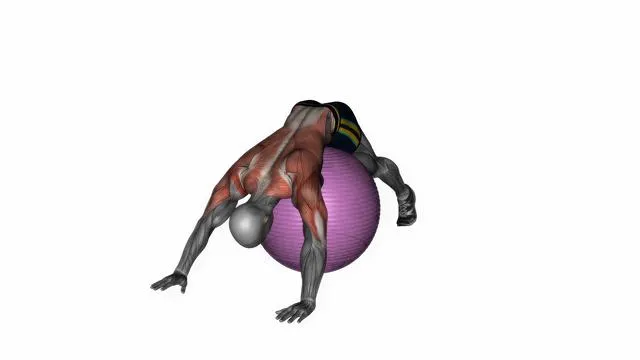 Exercise ball lower back prone stretch (2)