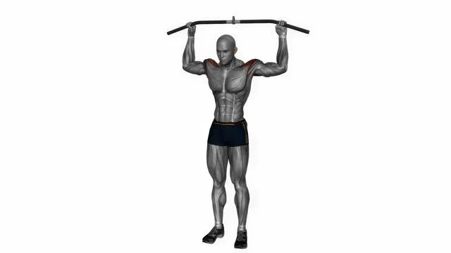 Front shoulder stretch with bar (2)