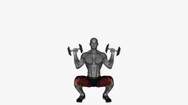 Front squats dumbbell over shoulders (2)