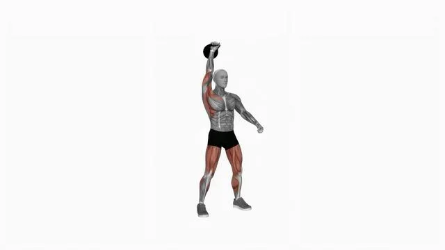 Kettlebell single arm clean and press (2)