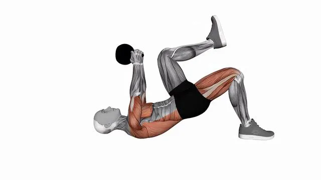 Kettlebell single leg glute bridge pullover (2)