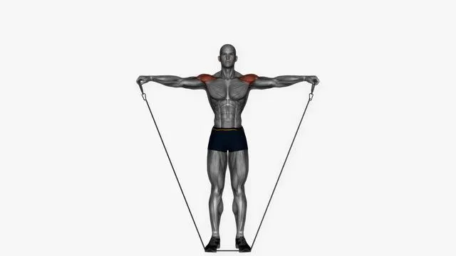Lateral raise to shoulder press Resistance band cable (2)