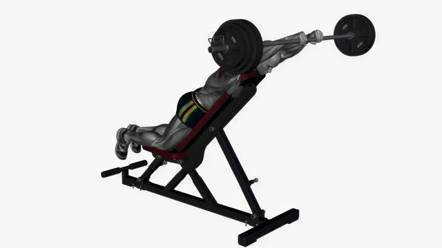 Prone front raises barbell on bench (2)