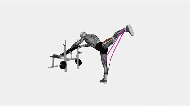 Resistance Band One Leg Kickback (Bent Position) (2)