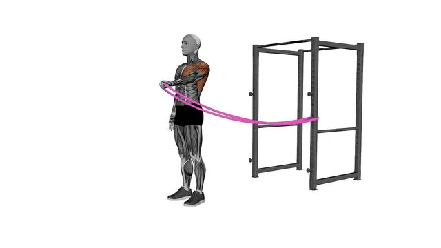 Resistance Band Standing Single Arm Shoulder Flexion (2)