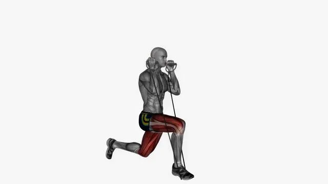 Reverse lunge left Resistance band (2)