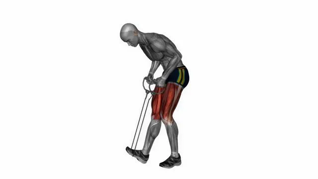 Standing hamstring calf stretch with Resistance band (2)