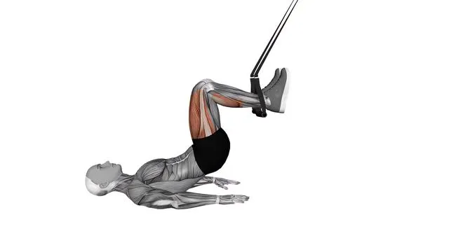 Suspension Trainer with Grips Straight Hip Leg Curl (2)
